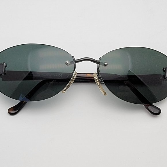 Salvatore Ferragamo 1014 512/71 Tortoise Frame Green Lens Rimless Sunglasses main image 15